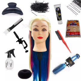 Mniqui Kit Practica Peinados Maniqui, Peines, Atomizador, Soporte
