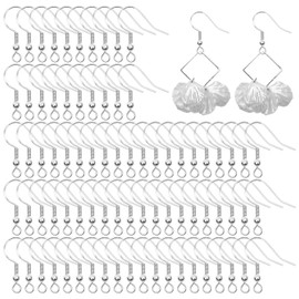 80 Pieces 925 Silver Earring Hooks, Earrings Ear Hooks, Hypoallergenic Earring Hooks Set for DIY Earring Making, DIY Earrings Jewellery Making