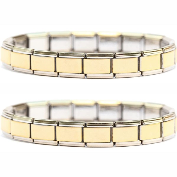 Two (2) of Goldtone Center Brushed Starter Bracelet for Italian