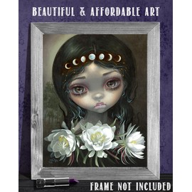 Strangeling Queen of the Night Blooms Colorful Spiritual Magical Surreal Mysterious Gothic Artist Jasmine Becket-Griffith Painting Art Book Poster Artwork Decor With Realism Fantasy Fairytales