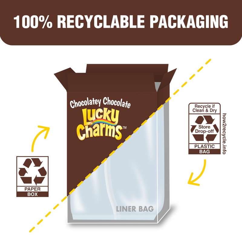 Lucky Charms Chocolatey Chocolate Cereal with Marshmallows, Kids Breakfast Cereal,