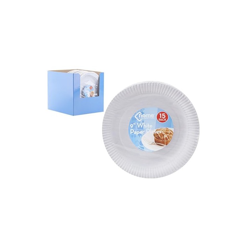 White Paper Plates - 22.86 cm (Pack of 15) -