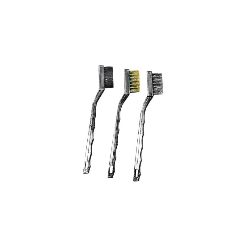 K Tool International 3-Piece Mini Brush Set (Brass/Nylon/Steel Brushe)