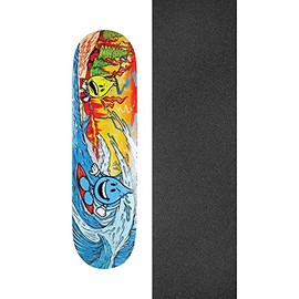 World Industries Skateboards Global Warming Skateboard Deck - 8.5" x 32" with Black Magic Skateboard Griptape Black - Bundle of 2 Items