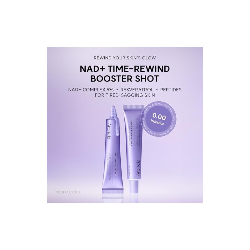 Arencia NAD+ Serum Booster with 5% NAD+ Complex & Resveratrol,