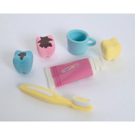 Unbranded 20 Sets of Eraser Set for Kids Play Dental Toothbrush molar paste erasers set
