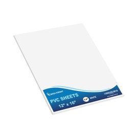 Mega Format 12" x 16" Rigid PVC Plastic Sheets - Sintra PVC Sheet, Celtec PVC Board - Hard Plastic Sheet, PVC Sheets Plastic - 1/4" 6mm Thick - 1-Pk-White