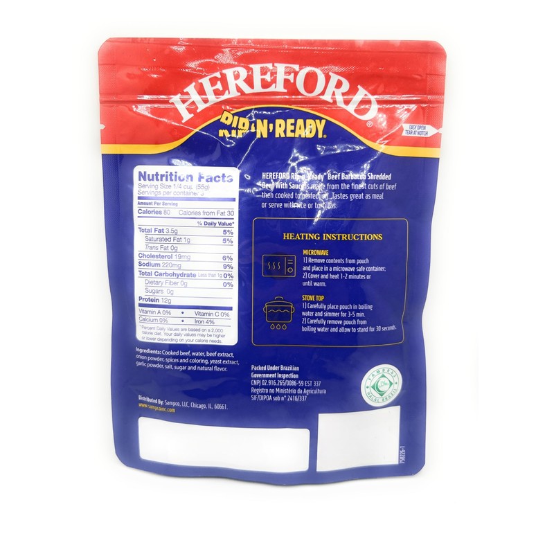 Rip 'n' Ready Beef Barbacoa Shredded Beef with Sauce 6oz
