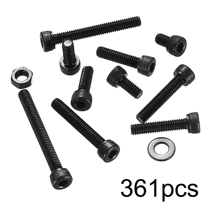 361 Pcs Hex Bolts, M3 Cylinder Screws Hex Socket Screws