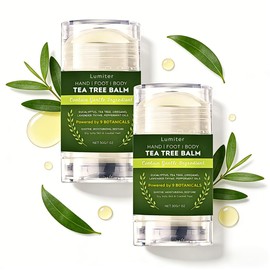 Tea Tree Cream for Fungal Skin, Tea Tree Balm Stick for Hand, Body Foot Cream for Cracked Heels and Dry Skin, Soothing Athletes Foot Cream for Itching & Dry Skin, Heel Balm, 2PCS
