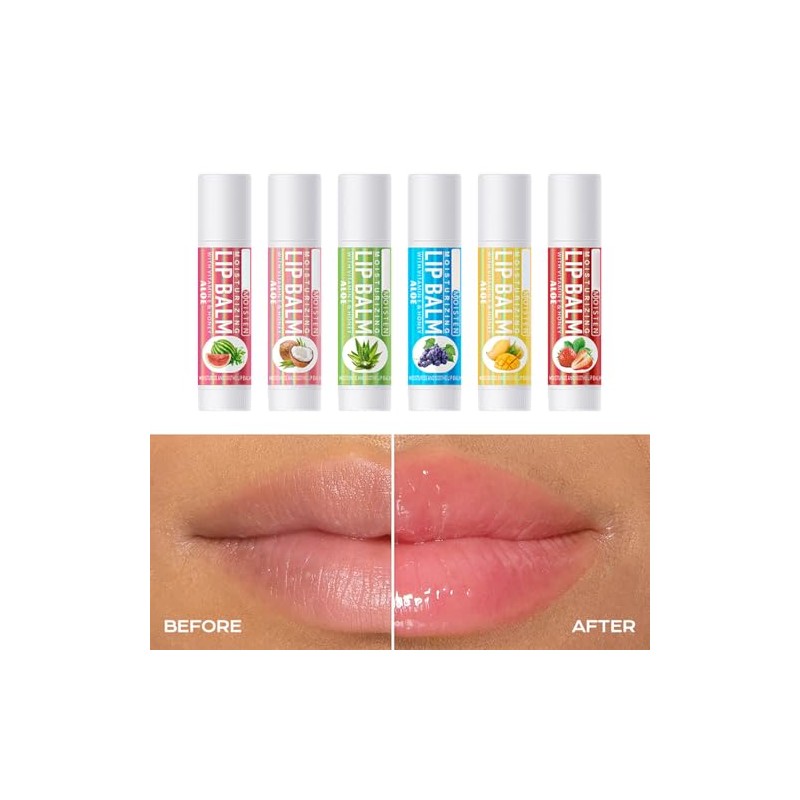 6 Pack Fruit Lip Balm Set - Vitamin E Enriched