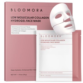 Overnight Collagen Face Mask, Hydrogel Sheet, Low Molecular Collagen Mask Overnight, Glass Skin, Hydrating Face for Elasticity, 34g*4ea, Skincare