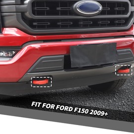 Jimen for F150 Tow Hook Cover, 2PCS Front Trailer Hitch Cover Fit for Ford F150 2009-2025 (Red)