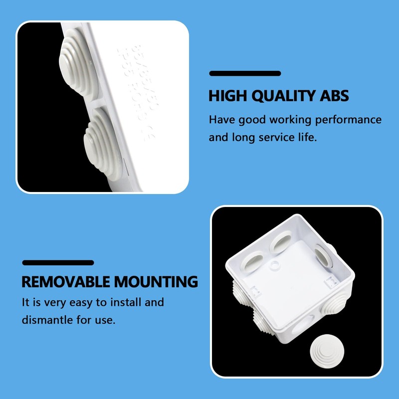 PIWOSGOL Pack of 6 Surface-Mounted Junction Boxes, Waterproof Junction Box