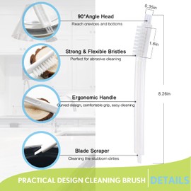 Small Scrub Brushes for Cleaning,Crevice Cleaning Tool Set for Track Juicer Toaster Sink Tile Grout Grater Seafood,Detailing Cleaning Supplies Gadgets for Kitchen Appliances