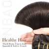 VINBAO Clip-In Real Hair Extensions, 140 g, 40 cm, Dark