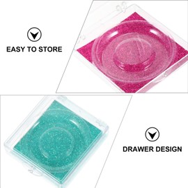 Healeved 8pcs Empty Glitter Eyelash Storage Boxes Lightweight Eyelash Packaging Cases for Easy Organization and Transport for False Storage and Display