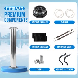 Ozmosis 4"x21" 304 Stainless Steel RO Membrane Housing Pressure Vessel, 300psi, 1/2" FNPT Feed, Drain and Permeate Ports, Double O-ring Caps and Brackets included