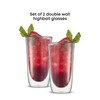 JoyJolt Spike Double Wall Glasses, Cocktail Beer Drinkware Glass Set