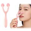 ポクミル 美顔マッサージローラー Y字型 顔ツボ マッサージャー 小鼻を細く 鼻筋の改善 流す 片手で簡単 携帯に便利