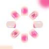 QEYRIYI 3D Flowers Press on Nails Short Square Fake Nail