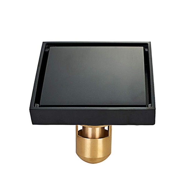 Hardbase Metal Bathroom Floor Drain Shower Drain 10cm Square Brass