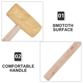 UKCOCO Leather Wooden Mallet Leathercraft Hammer Leather Carving Hammer Solid Carpentry Mallet for DIY Stamping Sew Leather Cowhide Woodworking Tool 45-50mm