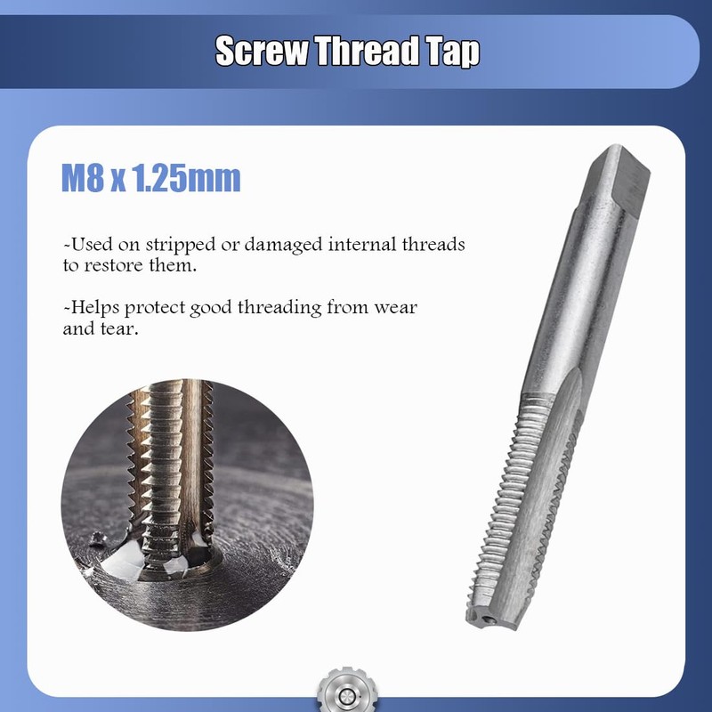 Rdrusean Thread Repair Kit M12x1.0mm Helicoil Restoring Thread Repair Tools