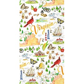 IHR Ideal Home Range Dinner Napkins Rosanne Beck State Collection Disposable 3-Ply Paper Hand Towels, 8.5" x 4.5", Virginia, 16-Count
