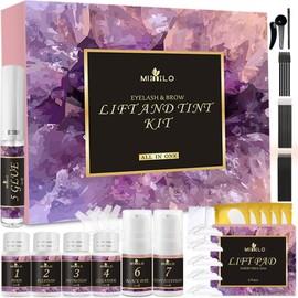 Lash Lift Kit & Brow Lamination Kit, 4 in 1 Eyebrow Lamination Kit & Eyelash Lift Kit, Eyelash Perm Kit Lifting de Pestañas Kit Professional/Beginner, DIY at Home, Ideal Gift for Femal - Black