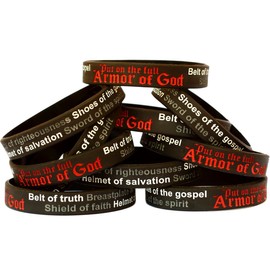 SayitBands 15 of XL 9" Armor of God Wristband Bracelets Ephesians 6:15-18
