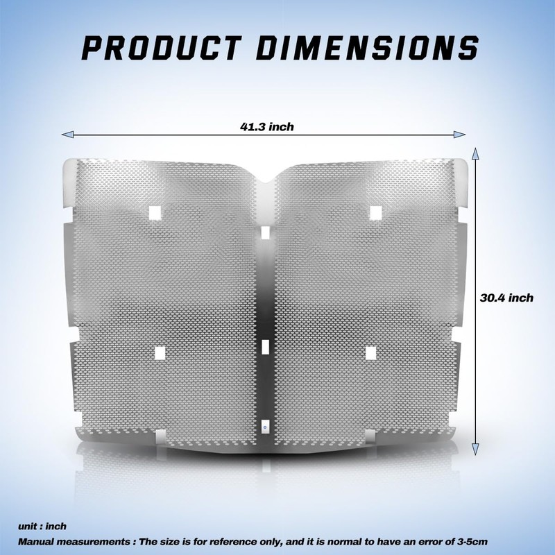 Chrome Front Hood Radiator Replacement Grille Bug Screen fit for