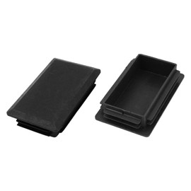 METALLIXITY Rectangle End Caps (100x60mm) Set of 2 Plastic Rectangle Tube Insert Thread Ends Blanks Ranking Cap Protectors - Black for Furniture Table Chair Legs
