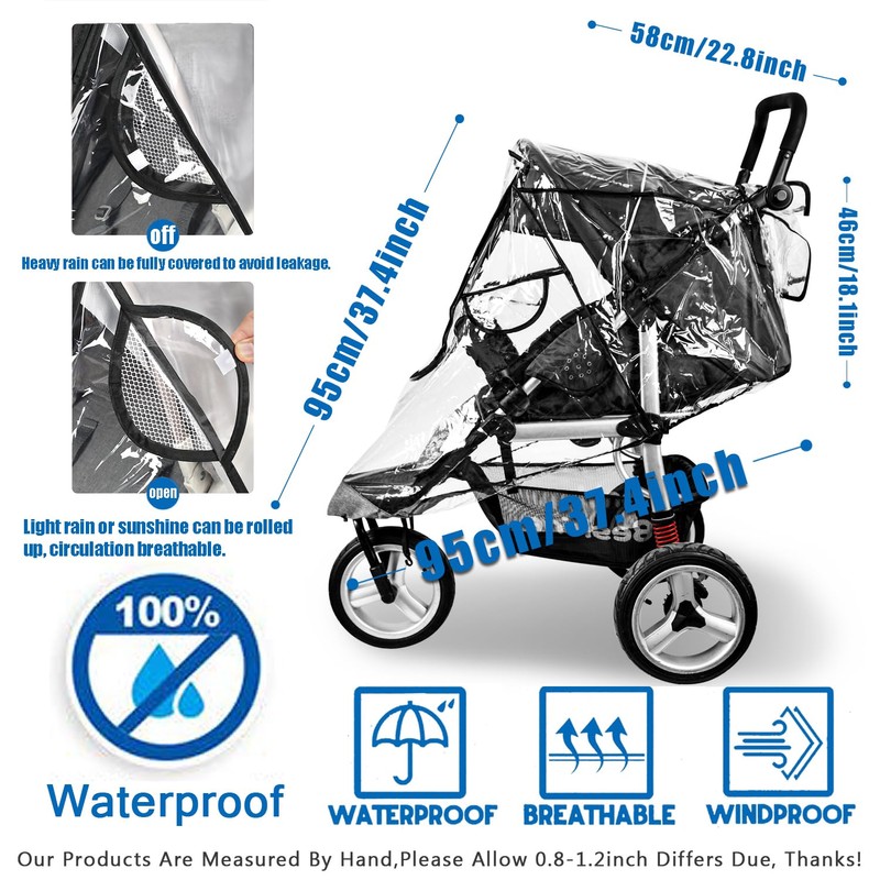 Stroller Rain Cover,Universal Stroller Accessory,Waterproof,Windproof Protection,Protect from Dust Snow,Baby Travel