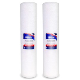 US Water Systems Spun Polypropylene Sediment Filter 4.5 X 20 Water Filter Replacement 5 Micron, Removes Dirt, Rust, and Sediment, Made in the USA - Pack of 2