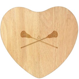 'Lacrosse Sticks' Wooden Heart Shaped Chopping/Cutting Board (WB00052294)