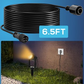 WOOLZ 4pcs 6.5FT Extenstion Cord for Landscape Spotlights, NOT Smart Landscape Lights