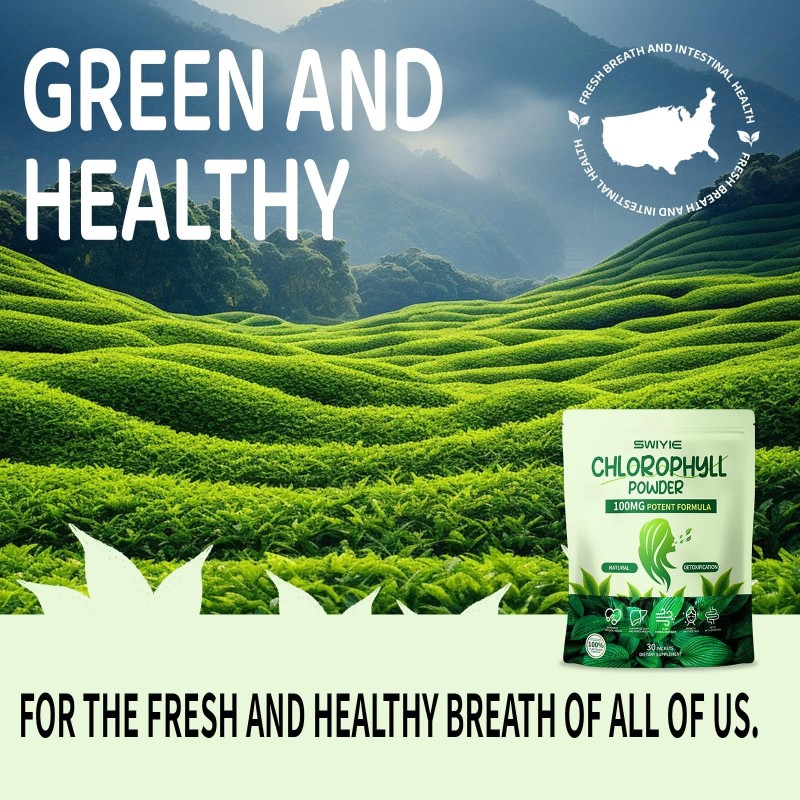 Swiyie Chlorophyll Powder – 100mg Detox, Gut & Breath Support,