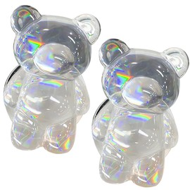 2Pcs Colorful Cute 3D Bear Shape Expandable Collapsible Mobile Phone Grip Stand Holder for Smartphone Tablet Cell Phone Stands Accessories