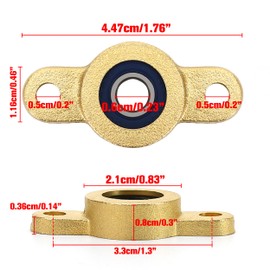 2 Pack Pillow Block Bearing for 6.35mm Diameter Shaft, 1/4 in Bore, 2-Bolt Flange, Self Aligning Cast Iron Housing, Set Screw Locking Style Flange Pillow Block Bearing