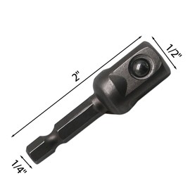 Hordion 10Pcs 1/2 Inch Socket Adapter Set, Impact Driver Socket Adapter Hex Shank Square Socket Bit Adapter for Automotive DIY, Silver