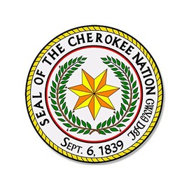 Seal of The Cherokee Nation Sticker (Nationality, Native American Crest Logo Proud Member of Tribe Vinyl Decal for Cars, Trucks and Laptops (3 inch)