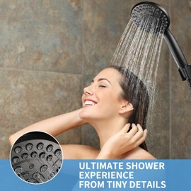 Iopsk 10 Spray Shower Head with Handheld,High Pressure shower heads with Handheld Spray Combo,Hand Held Shower Head with 60 Inch Long Hose (Matte Black)