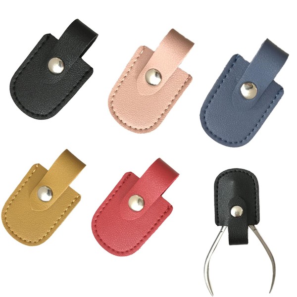 nalaina Leather Clamp Cover, Set of 5 Colors, Nipper Cap, Clamp Case, Leather Nipper, Cap, Leather Protection, Storage Cap, Blade Edge, Guard, Protection Keratin Layer Clamp Protective Cover, Portable, Portable