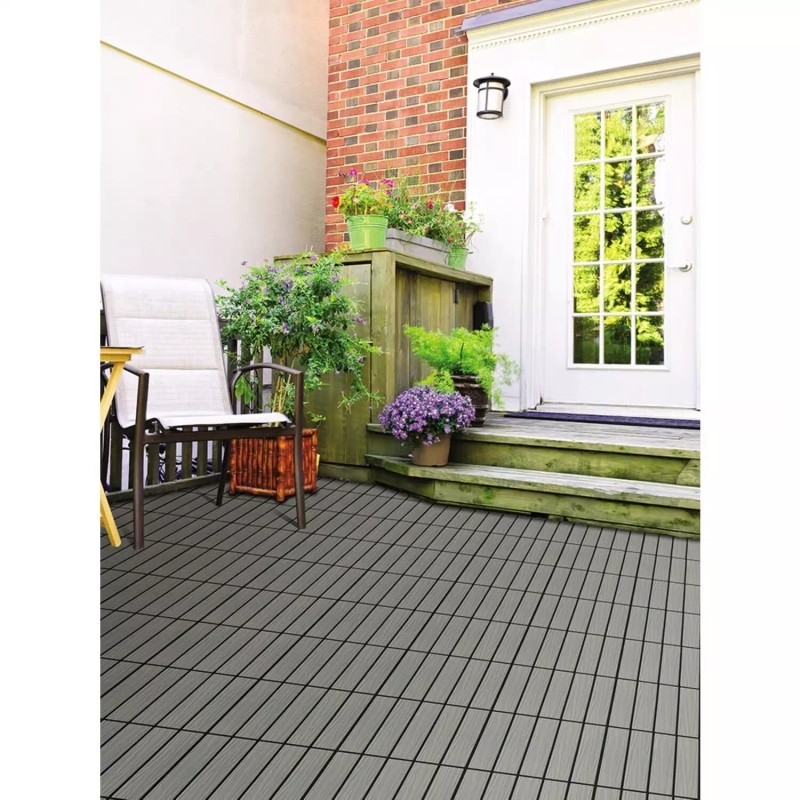 Aura 6PC Deck Patio Balcony Plastic Composite Outdoor Interlocking 12"x12"