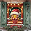 Saoplasa Christmas Party Banner Gingerbread Santa Hat Window Scene Holiday