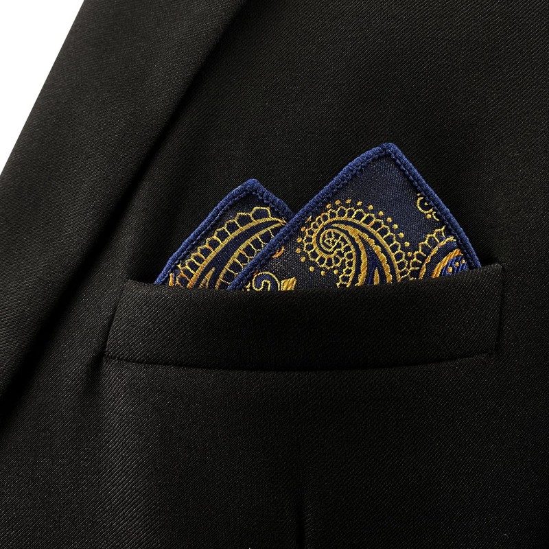 S&W SHLAX&WING Men's Pocket Square Assorted Paisley Suit Jacket, Business