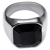 enhong Rings for Men, Black Onyx Stainless Steel with Agate