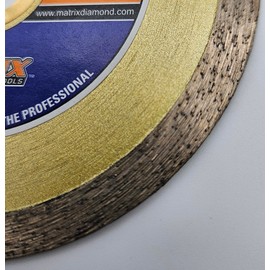 Matrix Premium 4-inch Continuous Rim Diamond Blade, Wet/Dry Cut, for Granite, Marble, Ceramic Tile, 15000 RPM