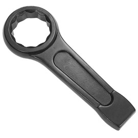 SENRISE Slogging Ring Spanner 24-55mm Box End Wrench Metric Single Ring Flat Spanner Slogging Wrench Train Tube Extension Tool Car Key (24mm)